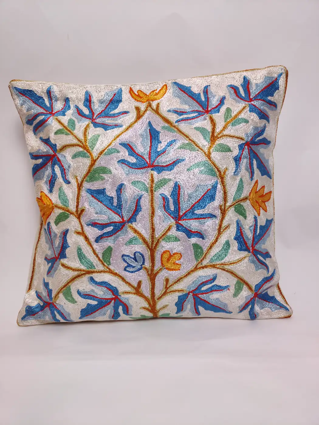 Set of 2 - Chinari Kashmiri Cushion Covers - Hand Chain Stitch | 16 x 16