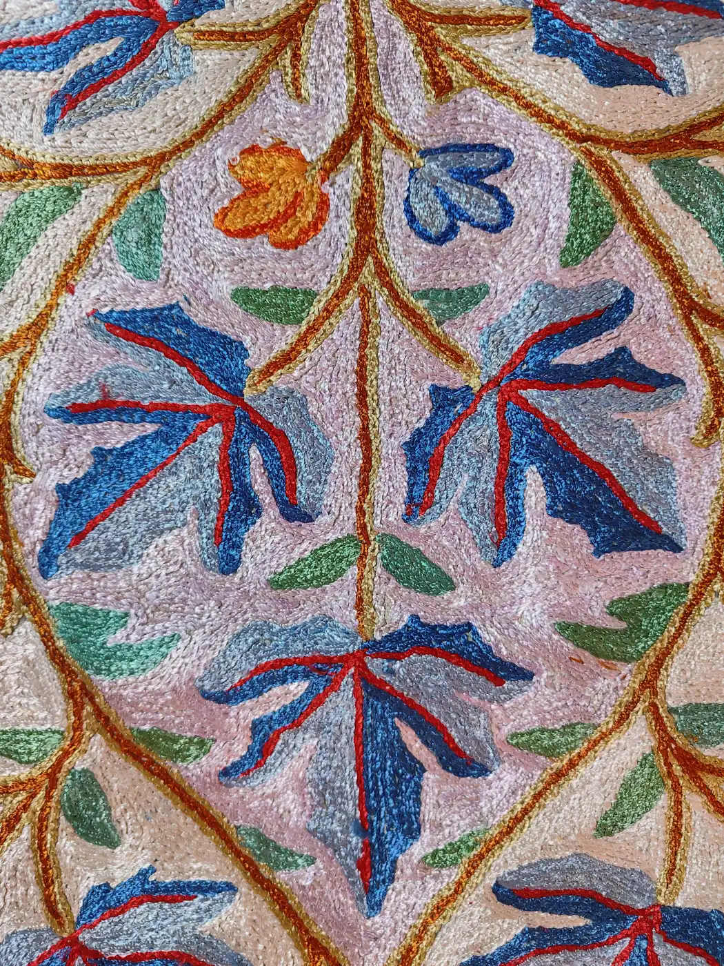 Set of 2 - Chinari Kashmiri Cushion Covers - Hand Chain Stitch | 16 x 16 - Image 2