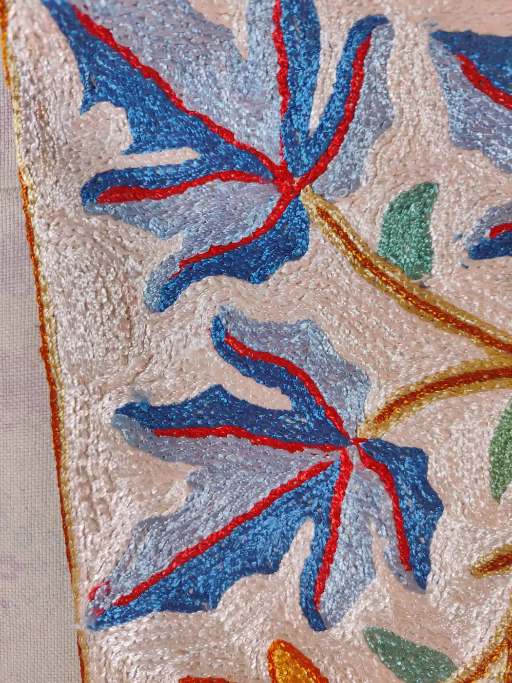 Set of 2 - Chinari Kashmiri Cushion Covers - Hand Chain Stitch | 16 x 16 - Image 3