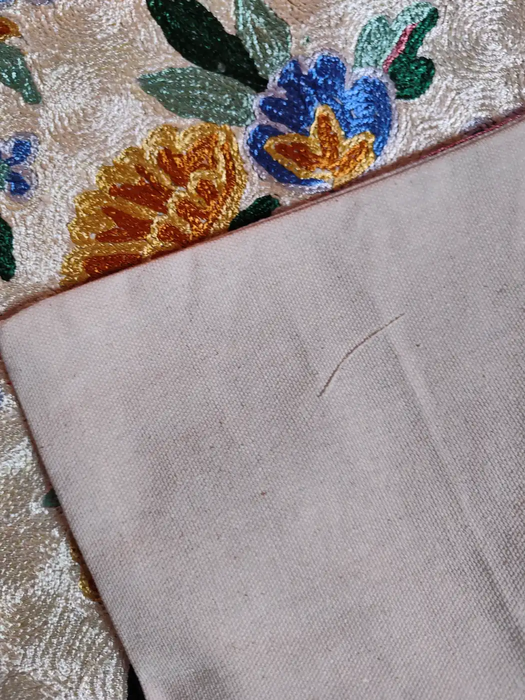 Garden Kashmiri Cushion Covers - Hand Chain Stitch | 16 x 16 | Set of 2 - Image 4