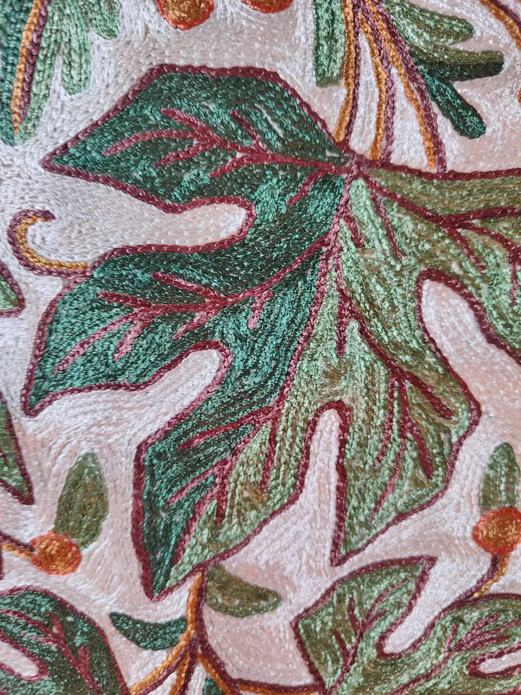 Kashmiri Cushion Covers with Hand Chain Stitch Work | 16 x 16 | Set of 2 - Image 2