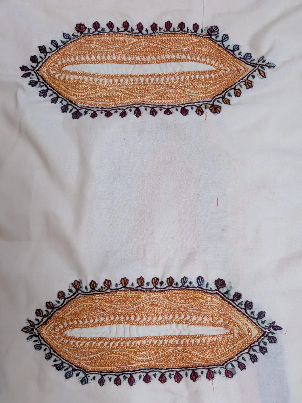Kashmiri Neck Patch in Hand tilla and Sozni Work - Image 4
