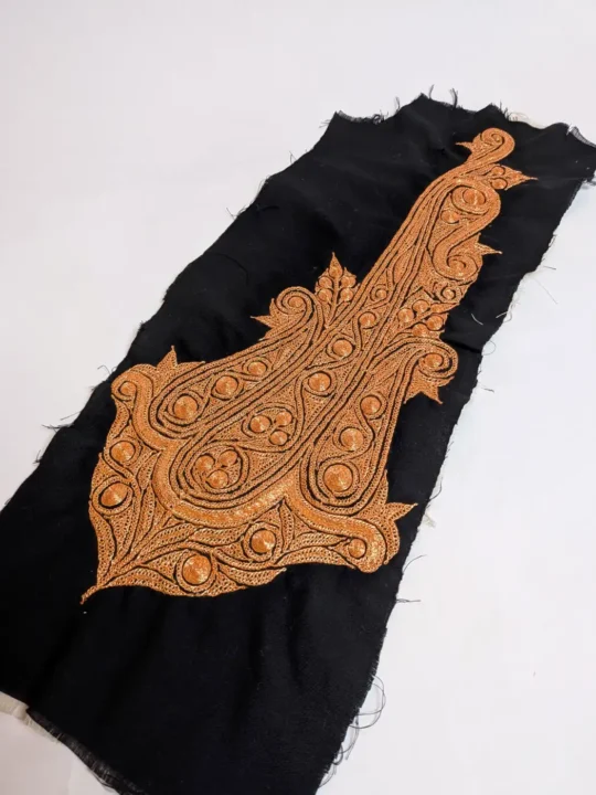 Black Kashmiri Hand Tillla Work Booti Patch