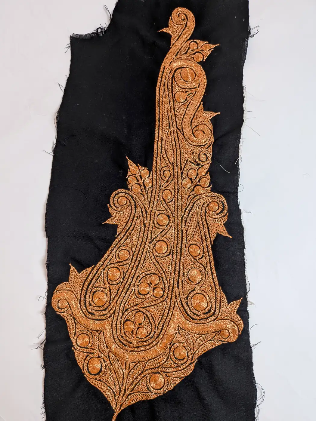 Black Kashmiri Hand Tillla Work Booti Patch - Image 2