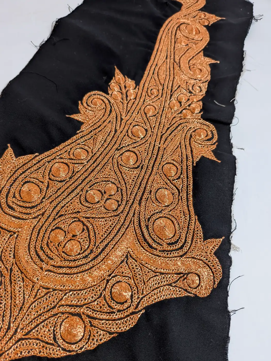 Black Kashmiri Hand Tillla Work Booti Patch - Image 4