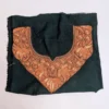 Golden Hand Tilla Embroidery Kashmiri Dark Green Neck Patch Set