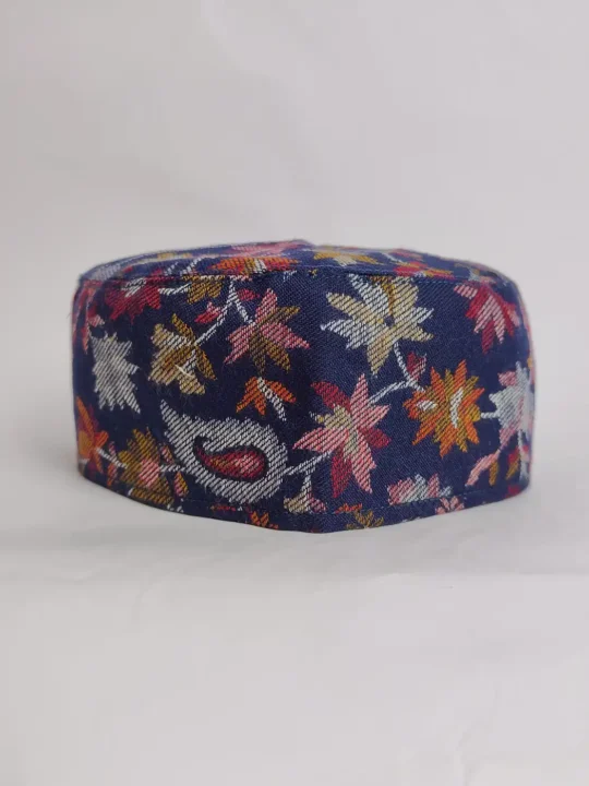 Foldable Kani Cap Omar in Dark Blue from Kashmir