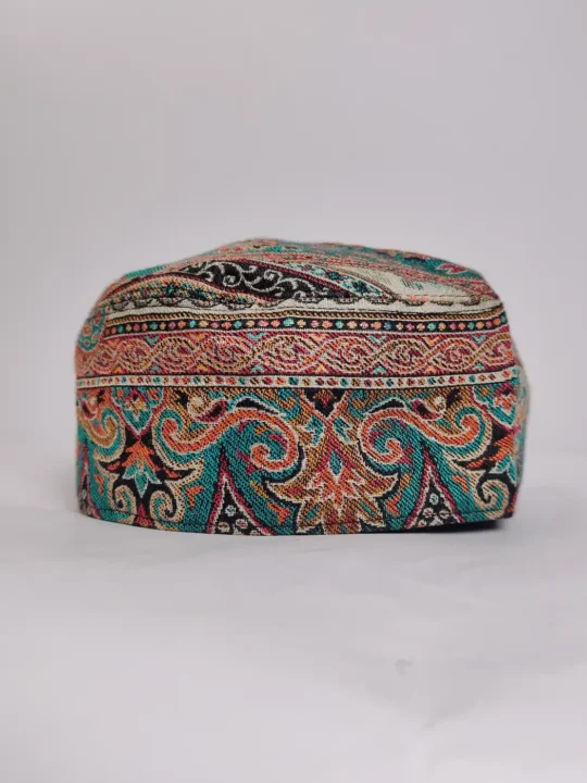 Jalal Kashmiri Kani Beige and Green Cap