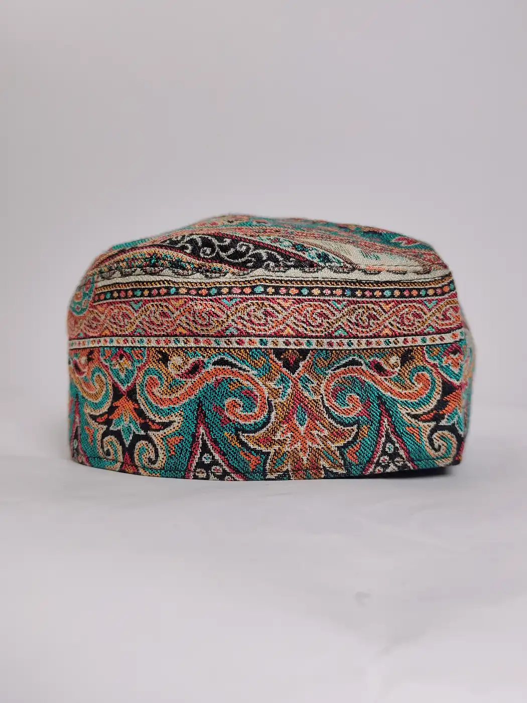 Jalal Kashmiri Kani Beige and Green Cap