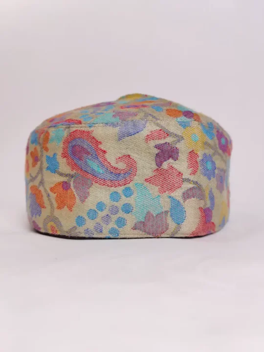 Foldable Azeem Kashmiri Kani Beige Cap