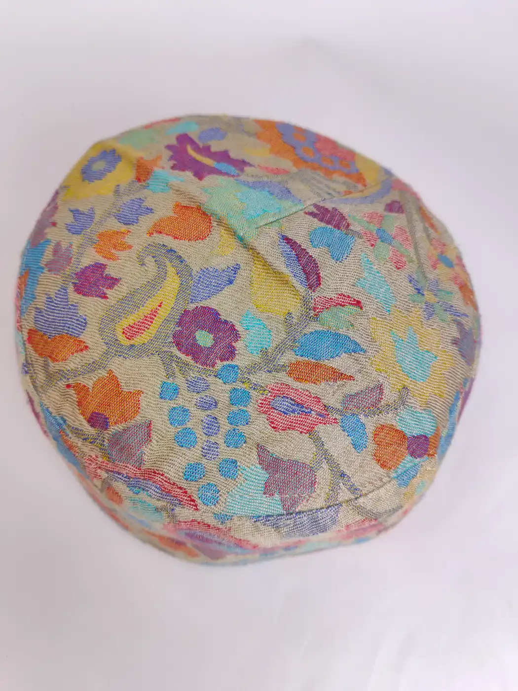 Foldable Azeem Kashmiri Kani Beige Cap - Image 2