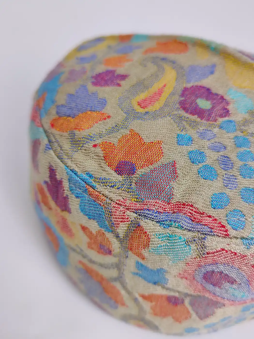 Foldable Azeem Kashmiri Kani Beige Cap - Image 3