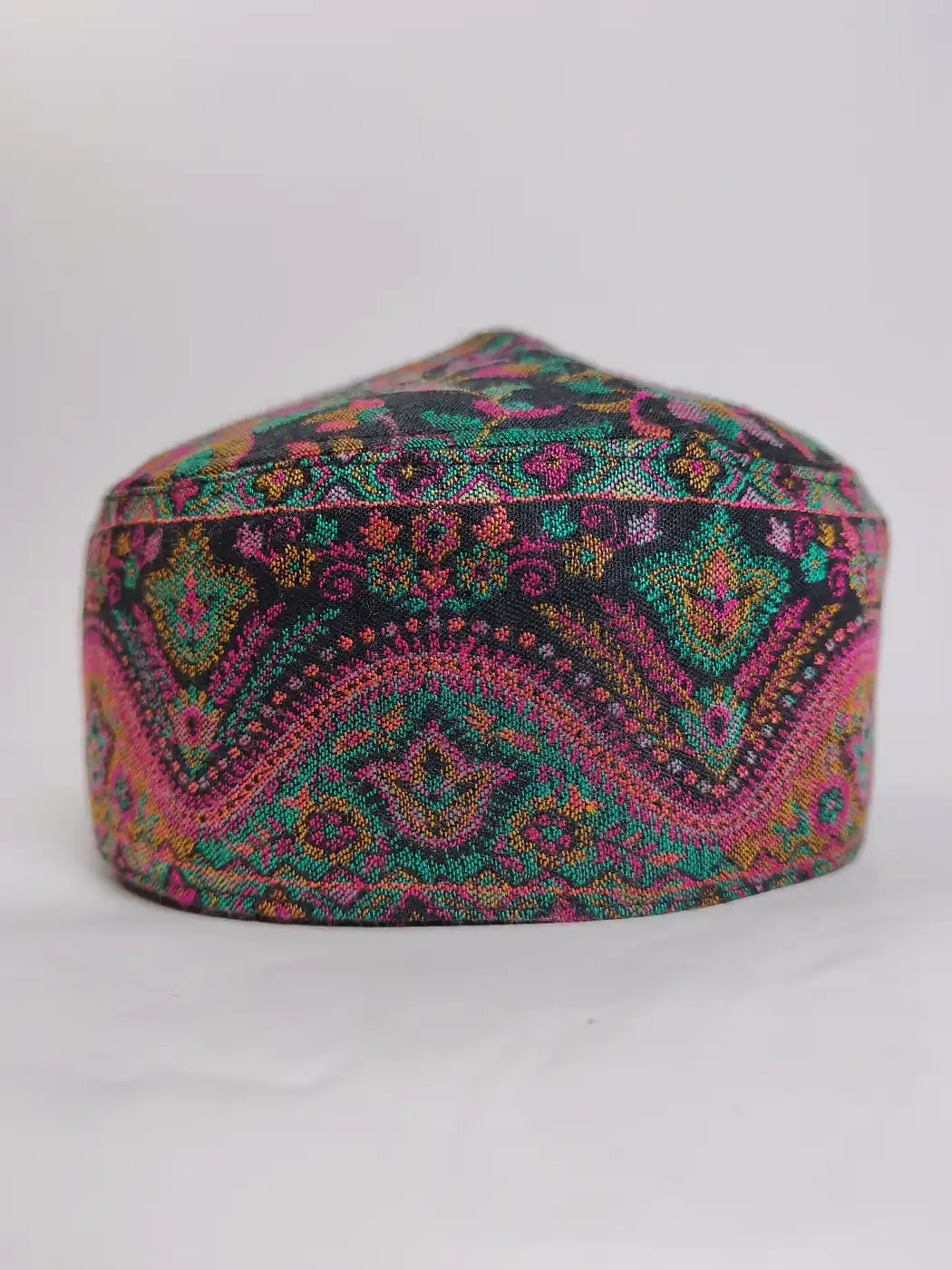 Mens Kashmiri Kani Black Cap