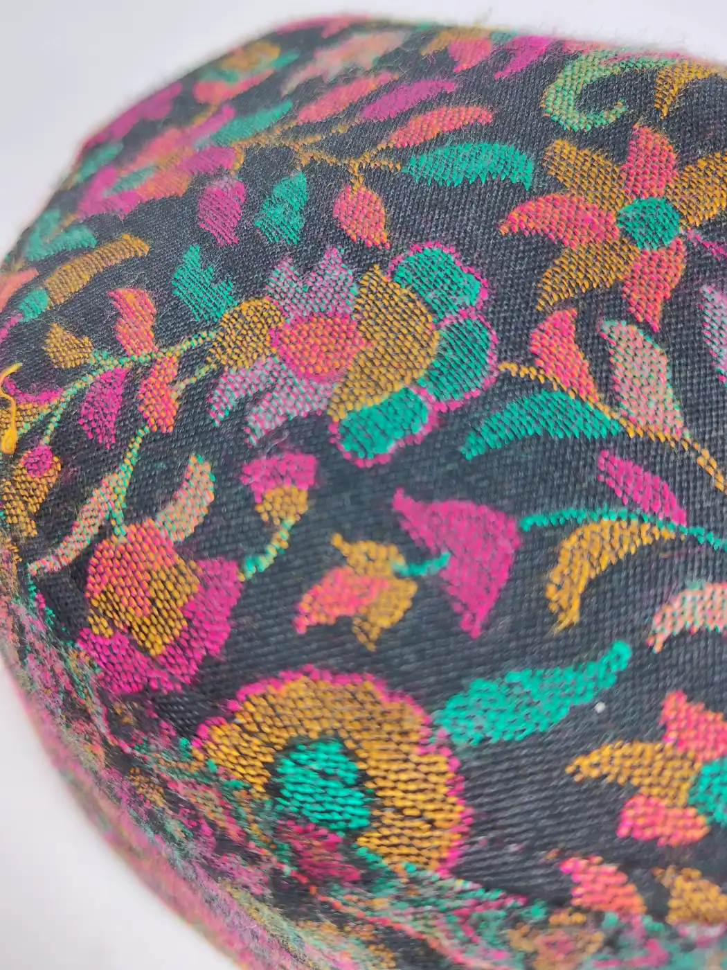 Mens Kashmiri Kani Black Cap - Image 2