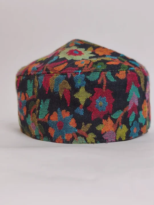 Kashmiri Shahid Black Round Kani Cap