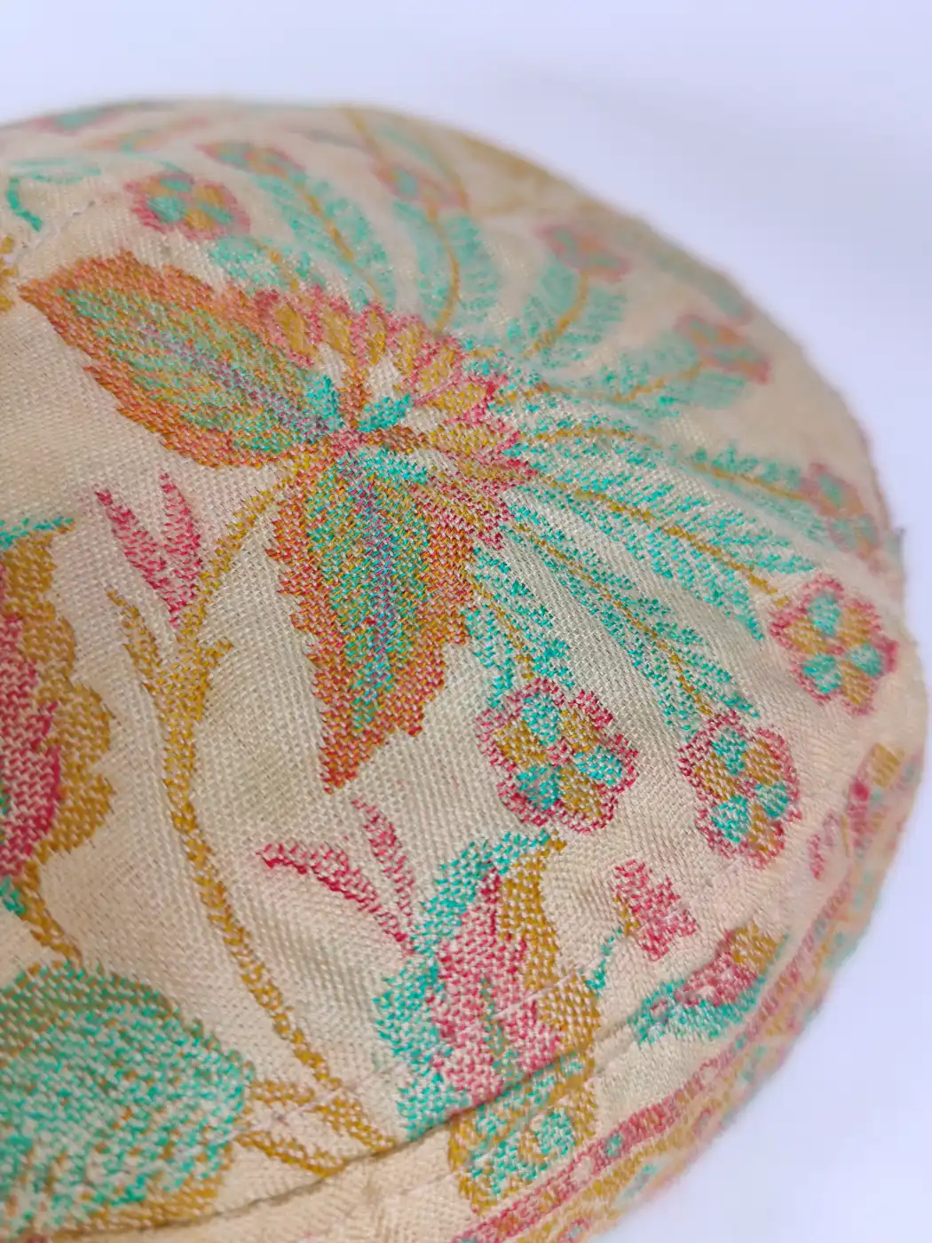 Foldable Kashmiri Beige Kani Cap - Image 3