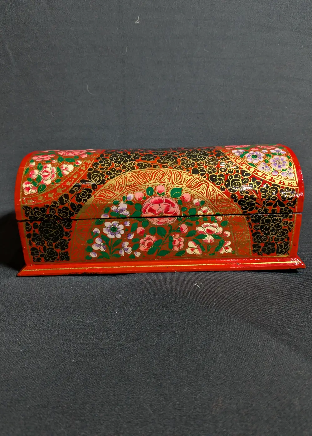 Naqsh Hand-Painted Kashmiri Floral Design Paper Mache Bangle Box