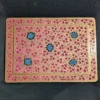Aesthetic Dining Table Mat | Pink Hand-Painted Kashmiri Design Paper Mache Rectangle