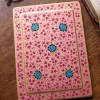 Aesthetic Dining Table Mat | Pink Hand-Painted Kashmiri Design Paper Mache Rectangle