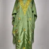 3pc Green Silk Unstitched Suit with Zari Embroidery