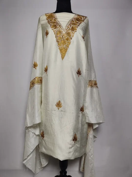 Dilruba 3pc Green Silk Decent Suit with Zari Embroidery