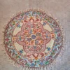Round Kashmiri Handmade Silk Carpet Rug with Chain Stitch Work | 4 feet