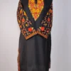 Black Long Ruby Cotton Kashmiri Nighat Kurti with Sleeve Aari Embroidery
