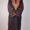 Black Kashmiri Ruby Long Ruby Cotton Nighat Kurti with Sleeve Aari Embroidery