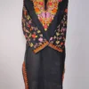 Black Long Ruby Cotton Kashmiri Kurti with Sleeve Aari Embroidery Sehr