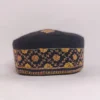 Black Toosha Kashmiri Cap with Sozni Embroidery Haseeb