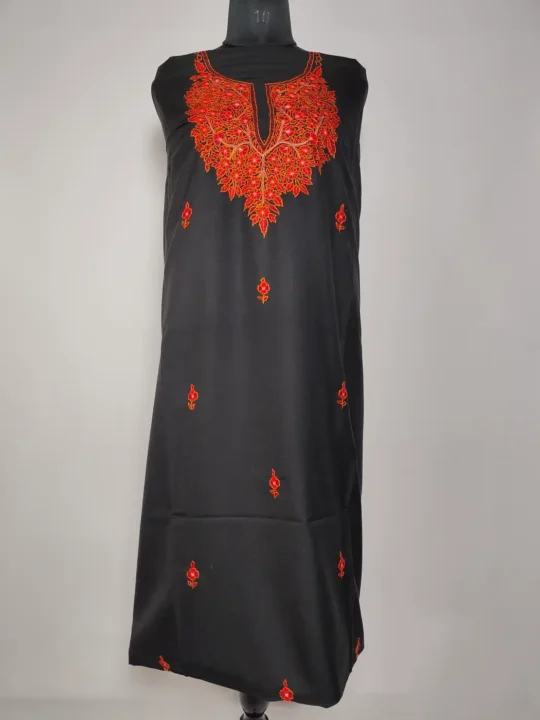 2pc Black Suit in Summer Cool Cotton with Aari Embroidery Suroor