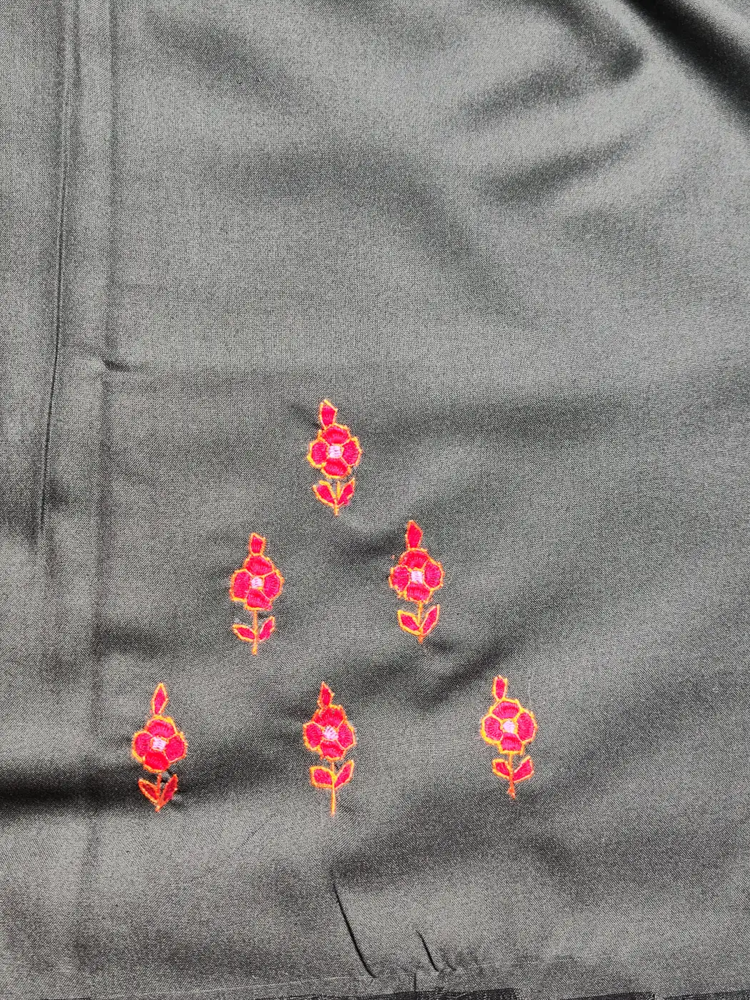 2pc Black Suit in Summer Cool Cotton with Hand Sozni Embroidery Suroor - Image 4