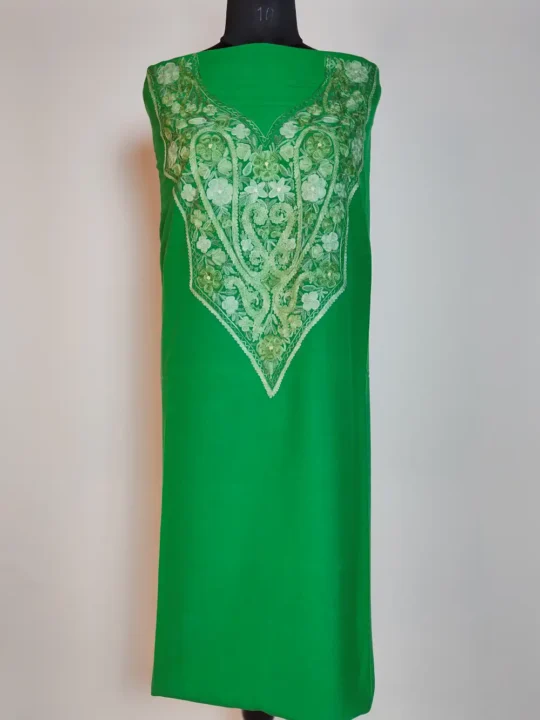 2pc Cotton Summer Cool Kashmiri Unstiched Suit Pamposh wth Aari Work