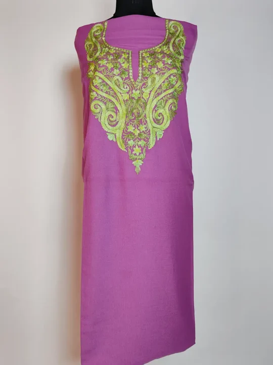 Pink 2pc Summer Cool Cotton Suit Material with Aari Embroidery Anha