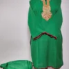 Gulnar Kashmiri Long Summer Cool Green Kurti Set with Botte Tilla Embroidery