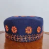 Rufaid Dark Blue Toosha Cap with Kashmiri Hand Sozni Embroidery