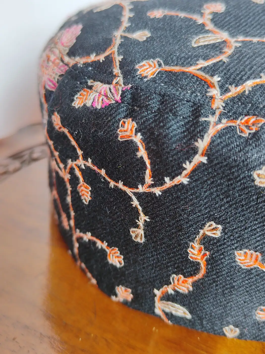 Safar Stylish Black Cap with Sozni Embroidery - Image 3