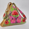 Velvet Green Triangle Potli Bag with Aari Embroidery Nazrana