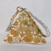 Khazana White Triangle Potli Bag with Zari Embroidery