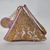 Pink Triangle Potli Bag with Zari Embroidery Tuhfa