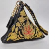 Black Nawal Triangle Potli Bag with Zari Embroidery