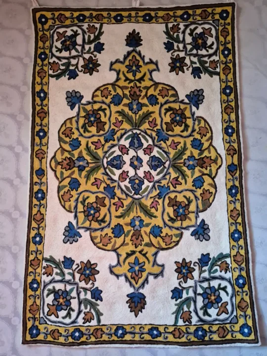 Naqshkaar Kashmiri Handmade Wall Decor with Wool Chain Stitch Embroidery | 3×2