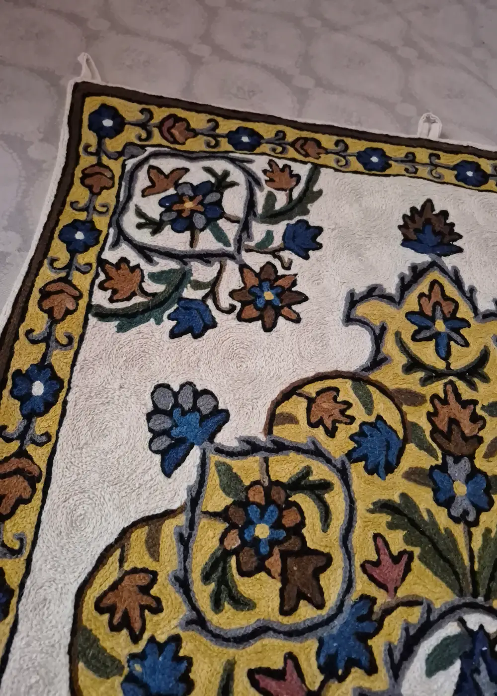 Naqshkaar Kashmiri Handmade Wall Decor with Wool Chain Stitch Embroidery | 3×2 - Image 2