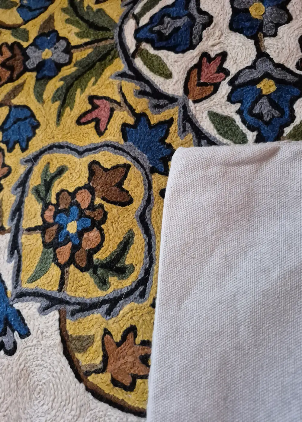 Naqshkaar Kashmiri Handmade Wall Decor with Wool Chain Stitch Embroidery | 3×2 - Image 4