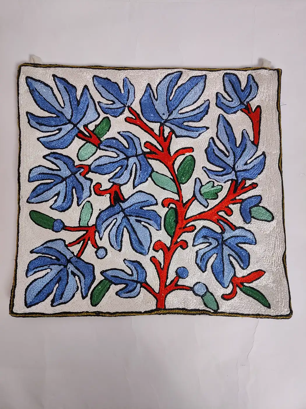 1 feet - Kashmiri Wall Hanging with Silk Hand Chain Stitch Embroidery | Set of 2