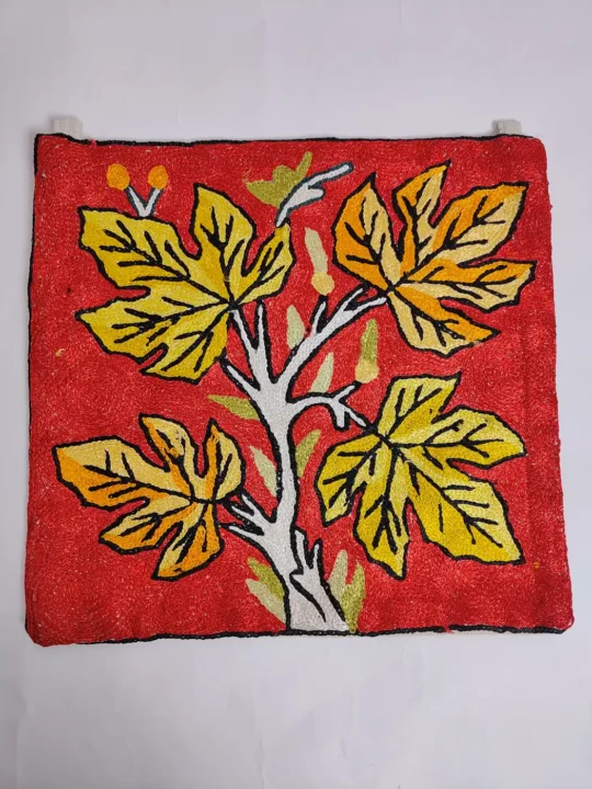 Kashmiri Wall Hanging with Silk Chain Stitch Hand Embroidery | 1 ft | Set of 2