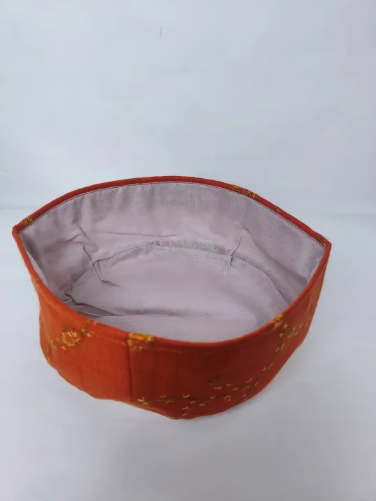 Orange Kashmiri Cap inside lining