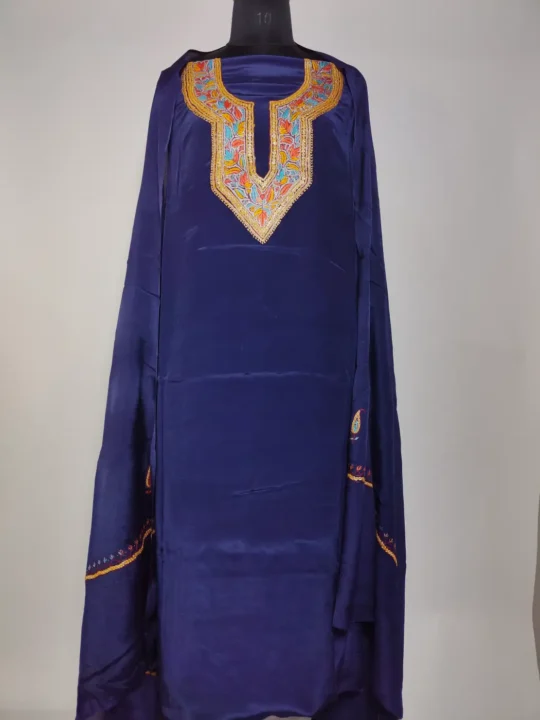Premium 2pc Dark Blue Suit in Crepe with Hand Sozni Work