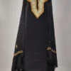 Luxurious 2pc Black Unstitched Suit in Crepe with Tilla and Hand Sozni Work
