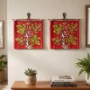 Set of 2 Kashmiri Wall Hanging with Silk Chain Stitch Hand Embroidery | 1 ft size
